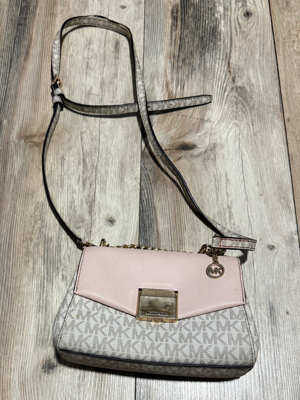 Michael Kors Pink and Signature Logo Crossbody